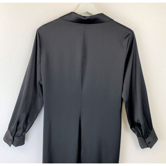 NWT Theory Ruched Shirt Satin Dress - Picture 7 of 13